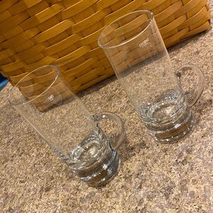 NWT 2 Krosno Poland Crystal Handled Glasses